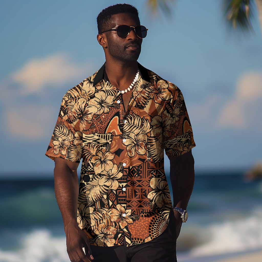Afro Hibiscus Tropical Hawaiian Shirt African Pattern LT15