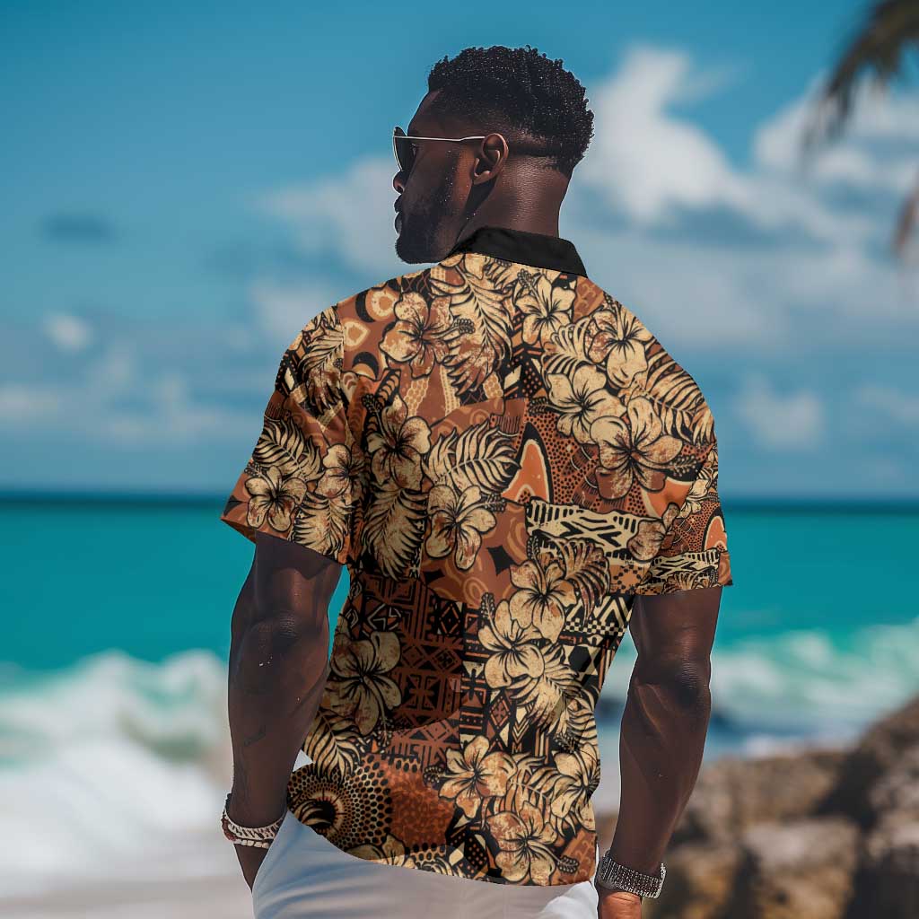 Afro Hibiscus Tropical Hawaiian Shirt African Pattern LT15