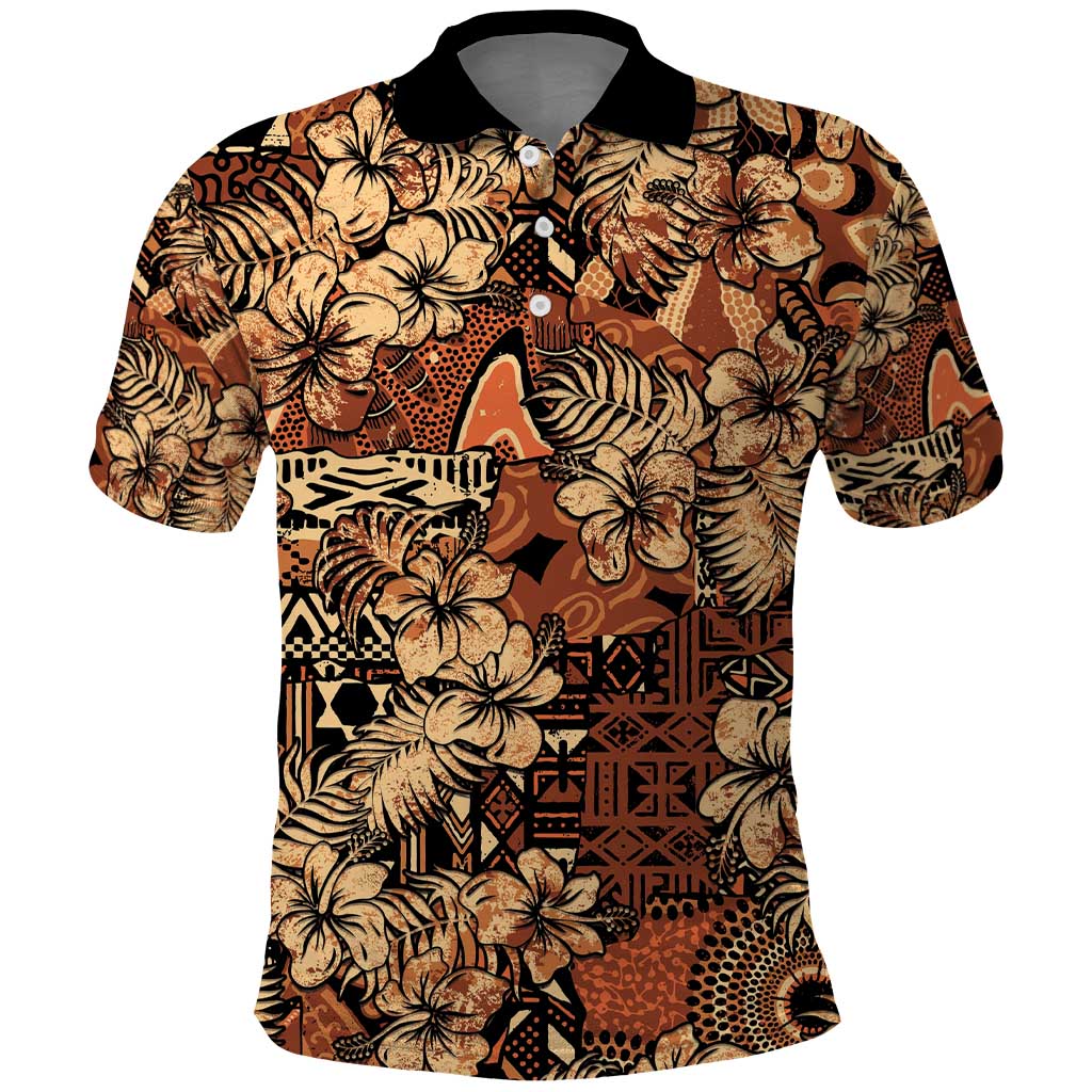 Hibiscus Mix African Pattern Polo Shirt LT15
