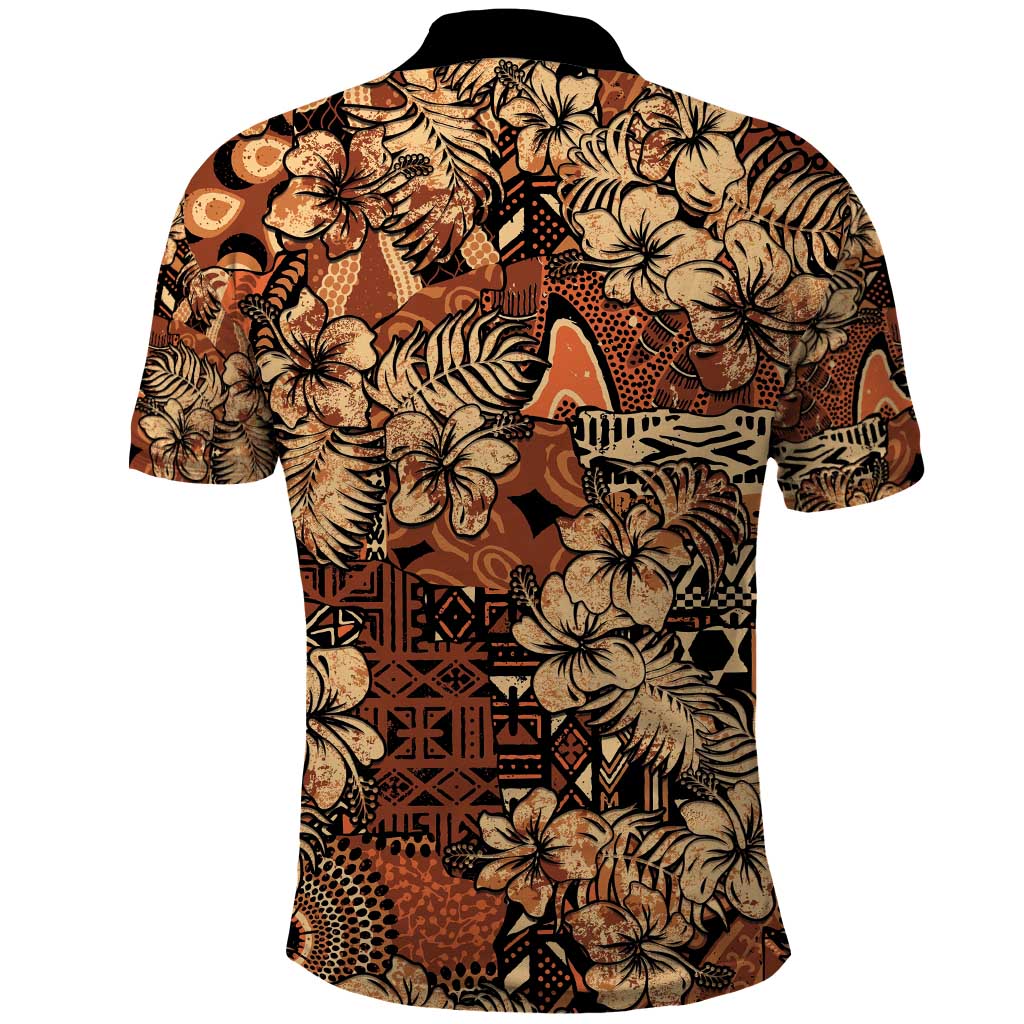 Hibiscus Mix African Pattern Polo Shirt LT15