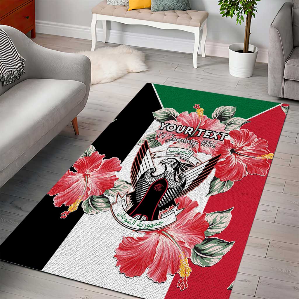 Personalized Afro Sudan Area Rug Happy Independence Day LT15