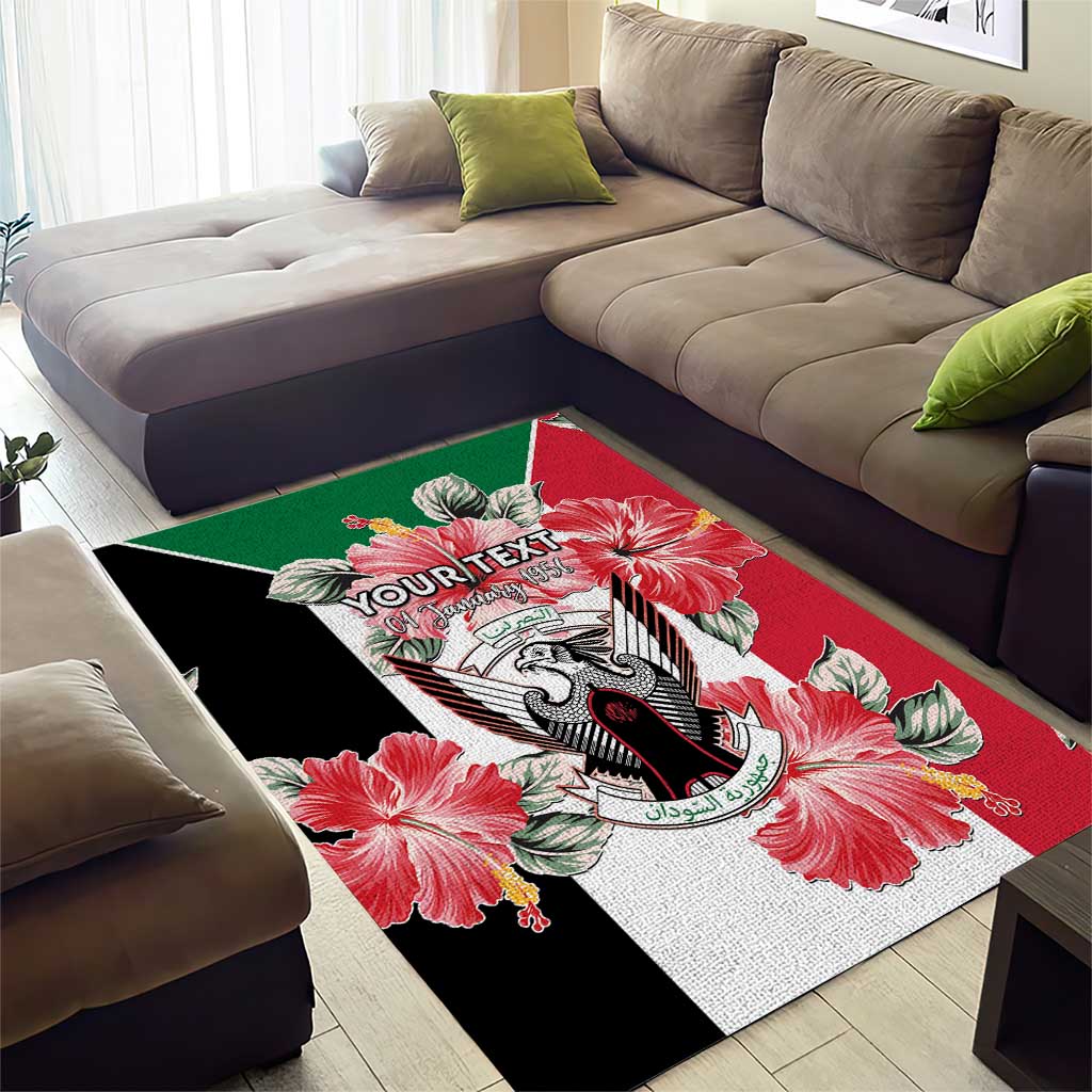 Personalized Afro Sudan Area Rug Happy Independence Day LT15