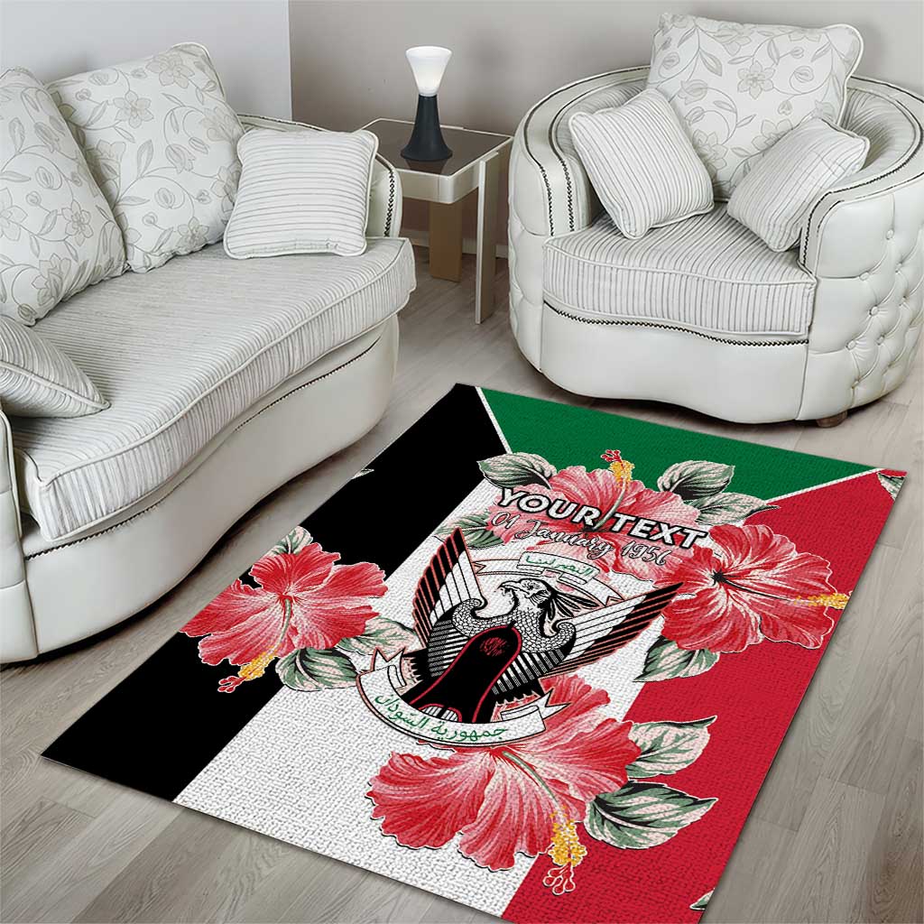 Personalized Afro Sudan Area Rug Happy Independence Day LT15