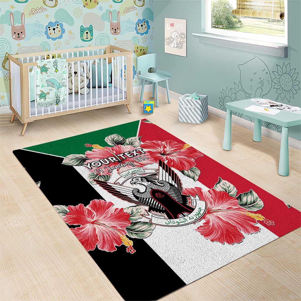 Personalized Afro Sudan Area Rug Happy Independence Day LT15