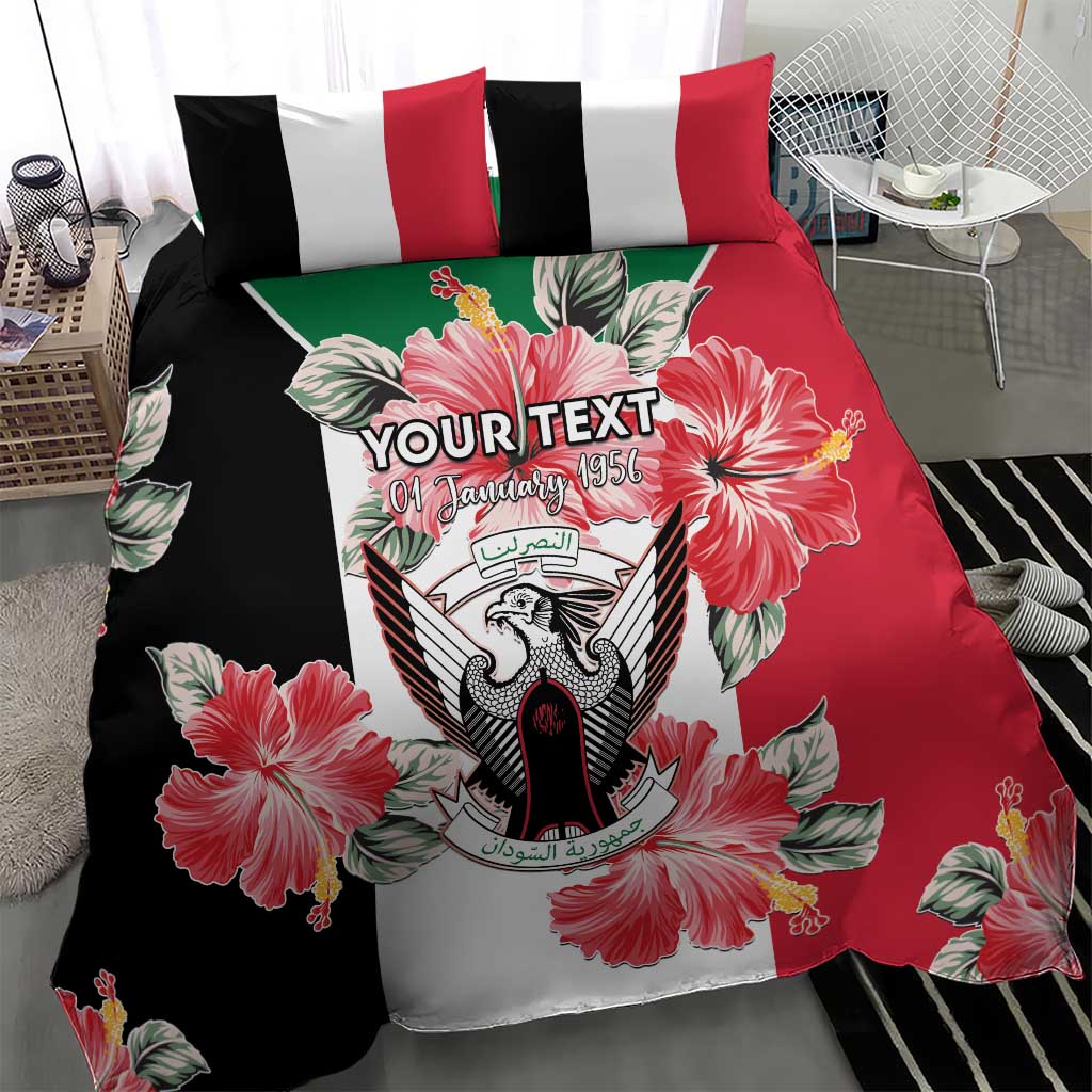 Personalized Afro Sudan Bedding Set Happy Independence Day LT15