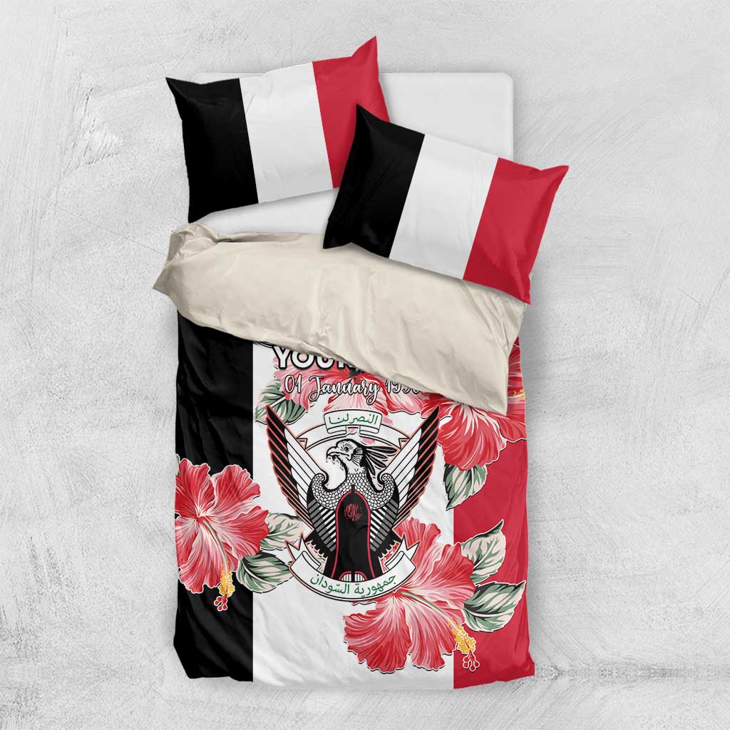 Personalized Afro Sudan Bedding Set Happy Independence Day LT15