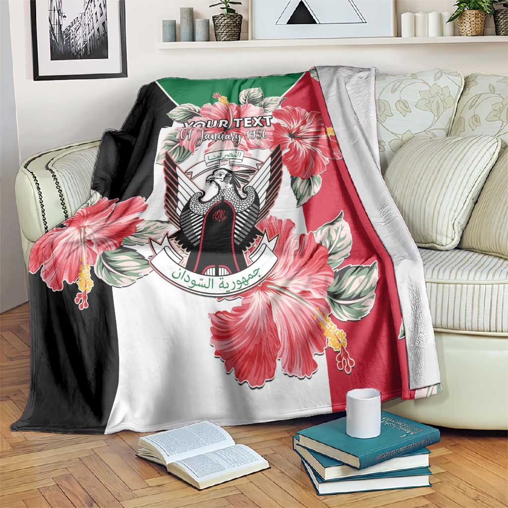 Personalized Afro Sudan Blanket Happy Independence Day LT15