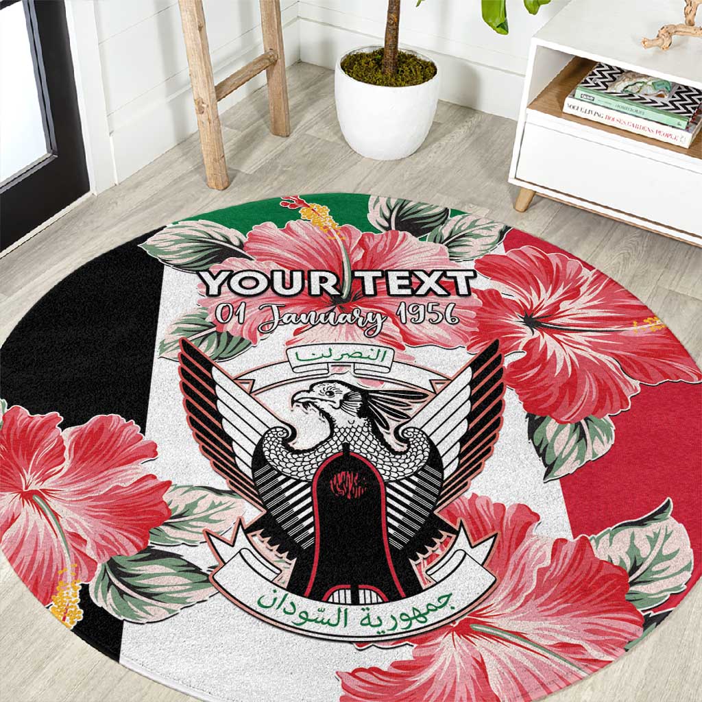 Personalized Afro Sudan Round Carpet Happy Independence Day LT15