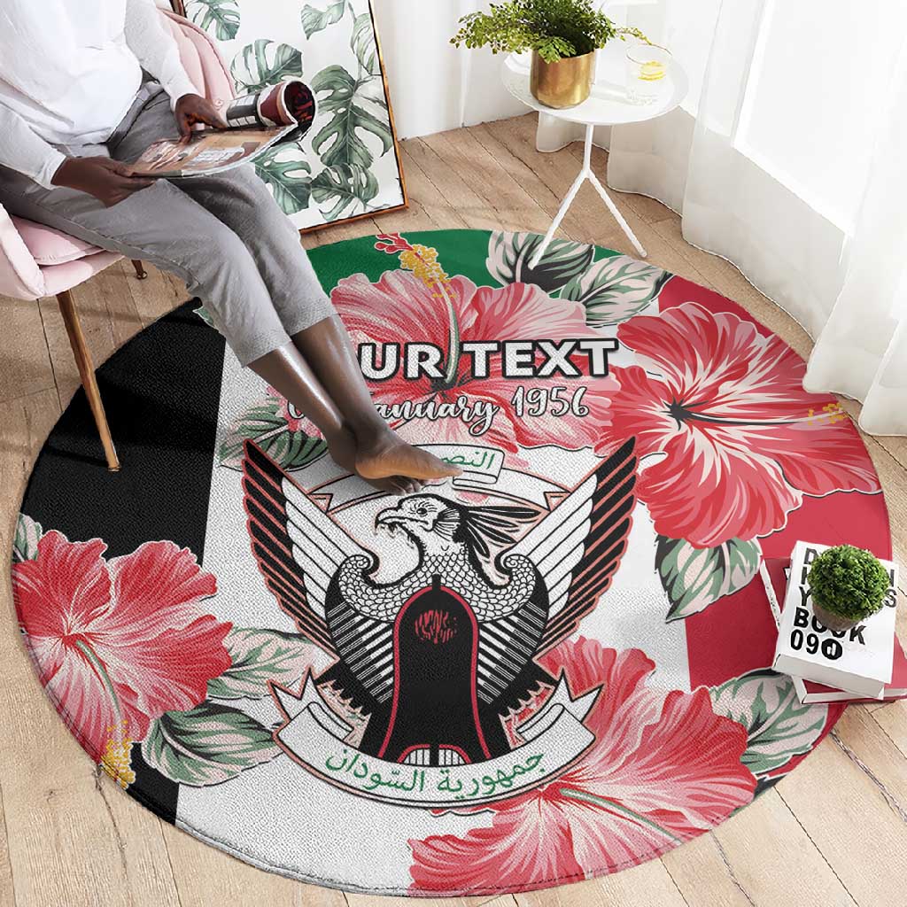 Personalized Afro Sudan Round Carpet Happy Independence Day LT15