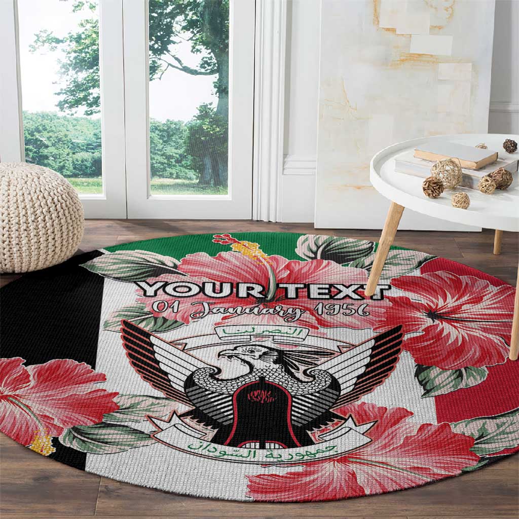 Personalized Afro Sudan Round Carpet Happy Independence Day LT15