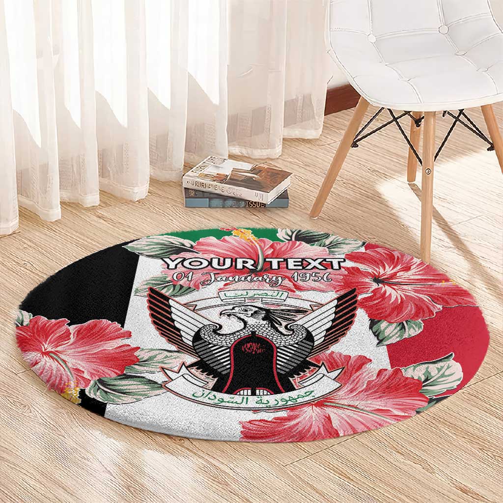 Personalized Afro Sudan Round Carpet Happy Independence Day LT15
