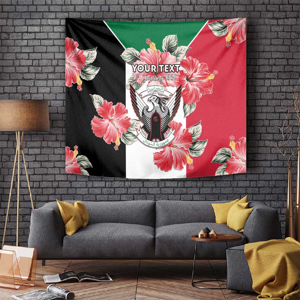 Personalized Afro Sudan Tapestry Happy Independence Day LT15