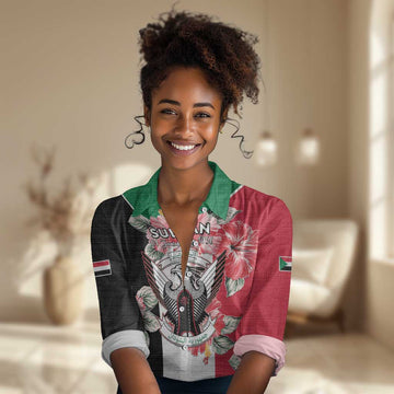 Personalized Afro Sudan Women Casual Shirt Happy Independence Day LT15