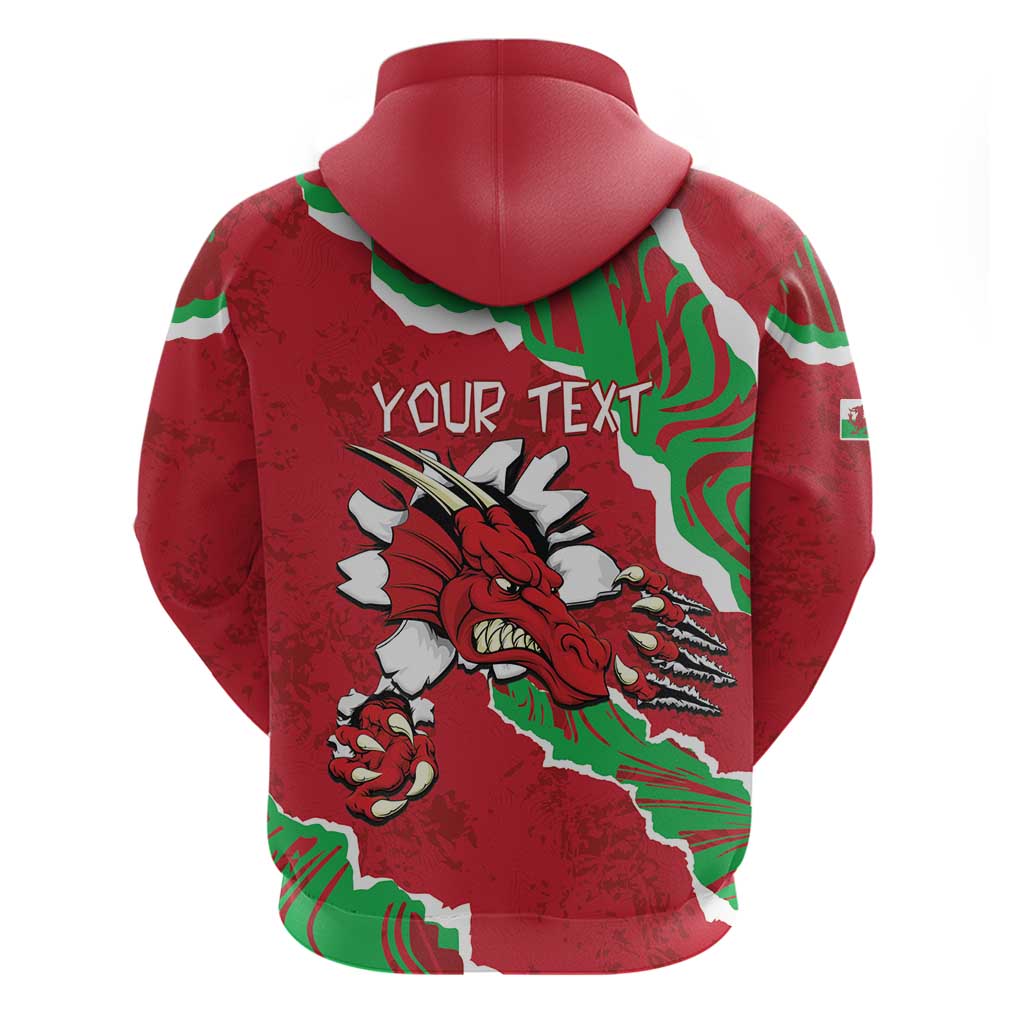 Personalised Wales Hoodie Welsh Dragon LT15