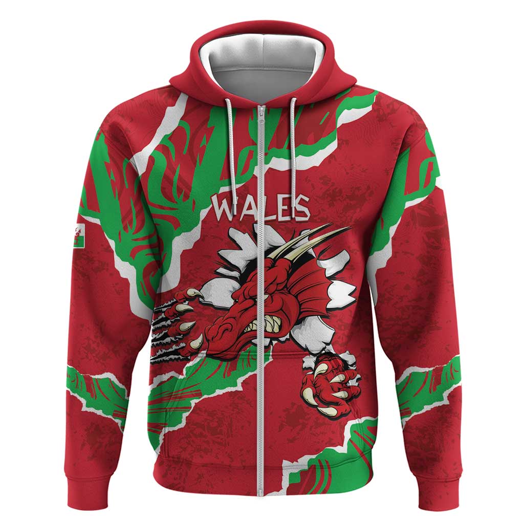 Personalised Wales Hoodie Welsh Dragon LT15