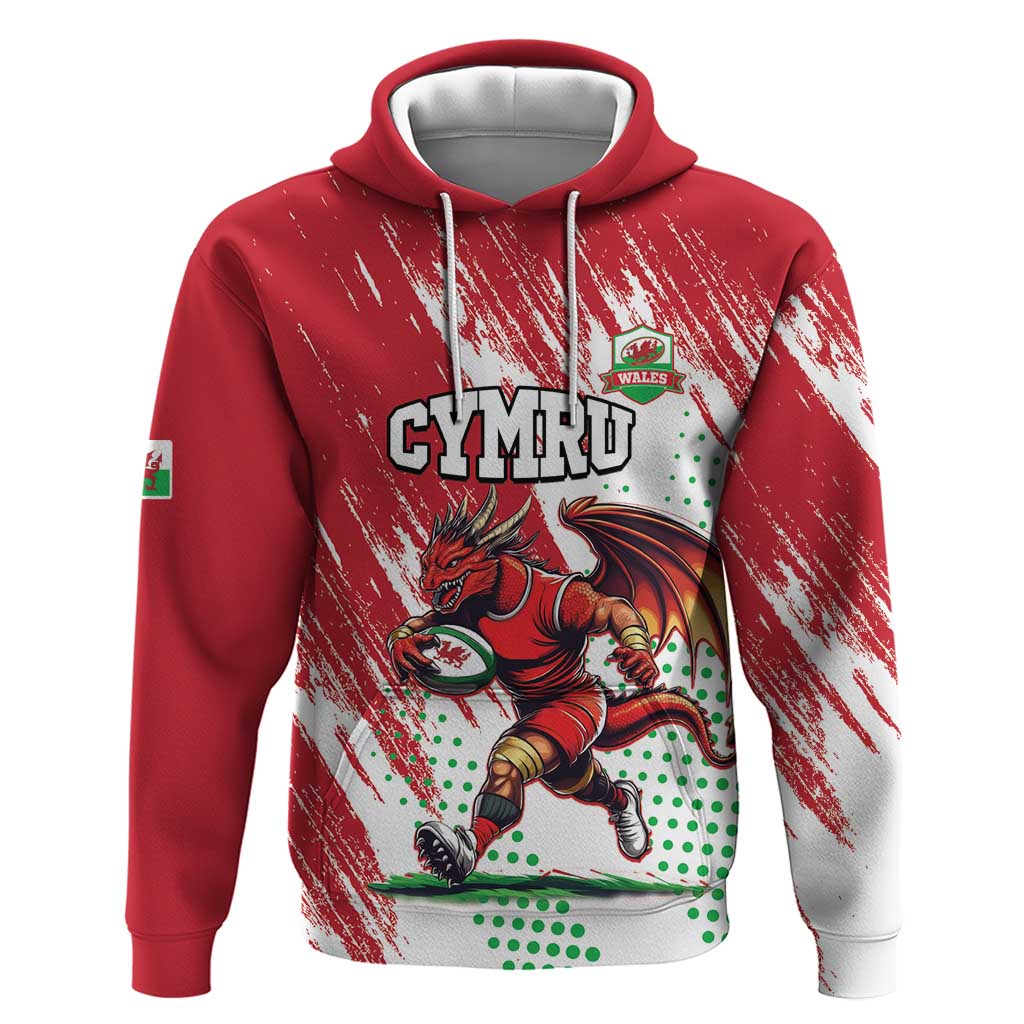 Wales Rugby Custom Hoodie Welsh Dragon Mascot LT15