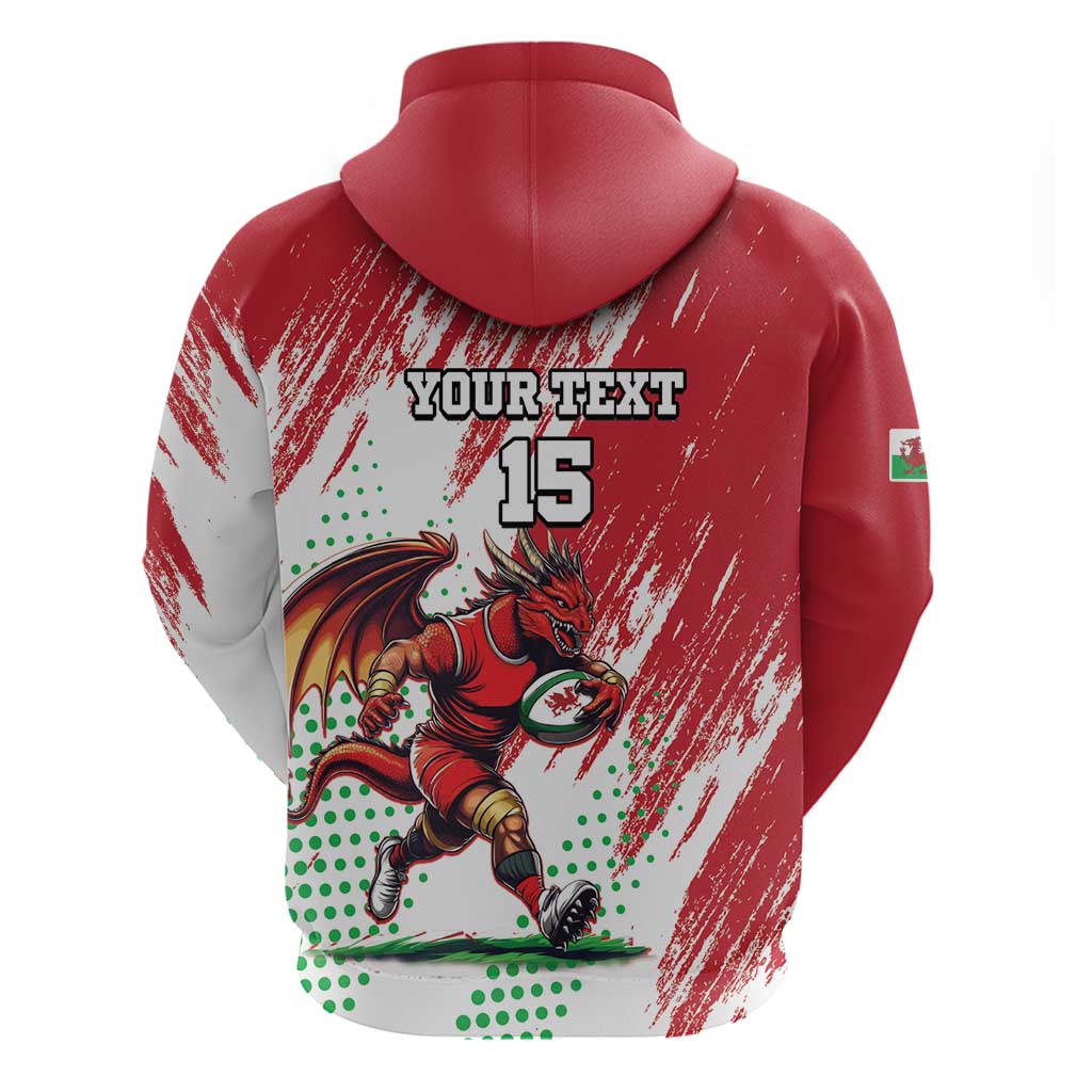 Wales Rugby Custom Hoodie Welsh Dragon Mascot LT15