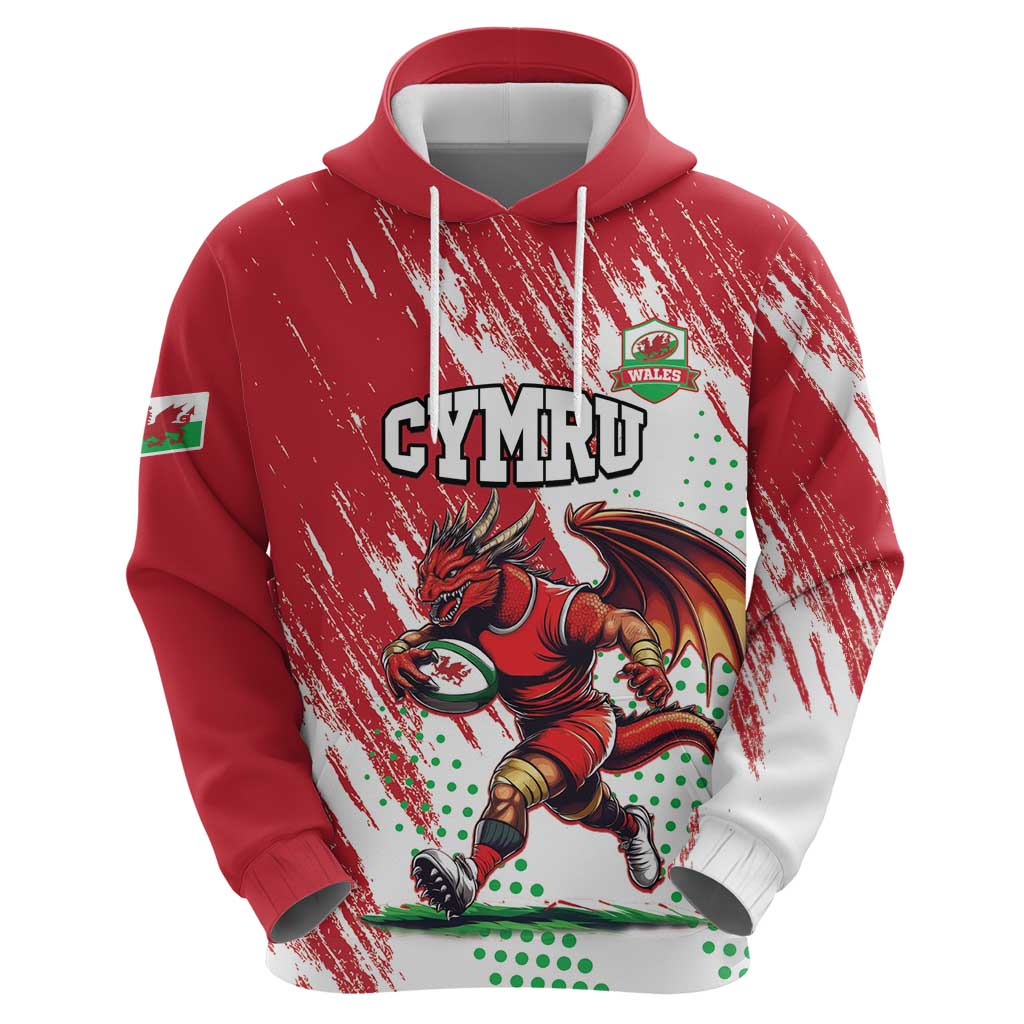 Wales Rugby Custom Hoodie Welsh Dragon Mascot LT15