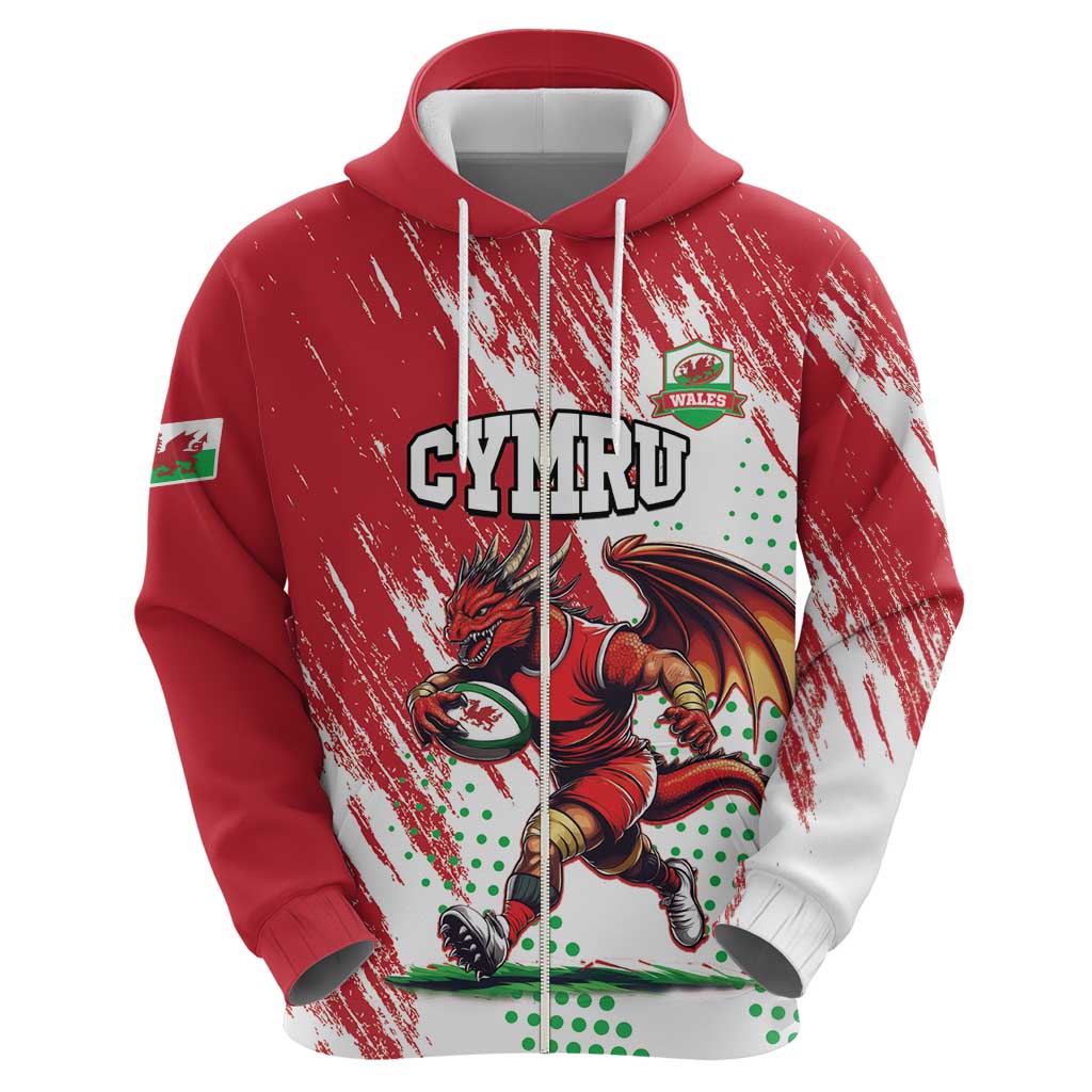 Wales Rugby Custom Hoodie Welsh Dragon Mascot LT15
