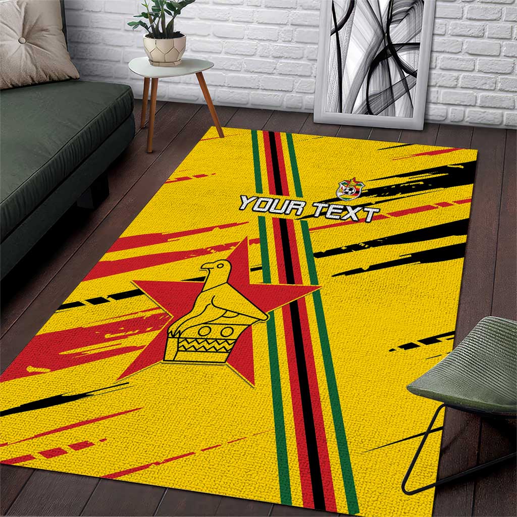 Custom Zimbabwe Football Area Rug Grunge Style LT15