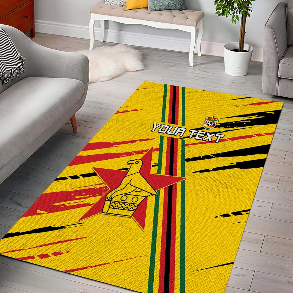 Custom Zimbabwe Football Area Rug Grunge Style LT15