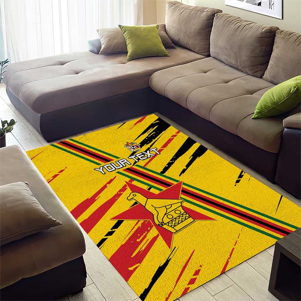 Custom Zimbabwe Football Area Rug Grunge Style LT15