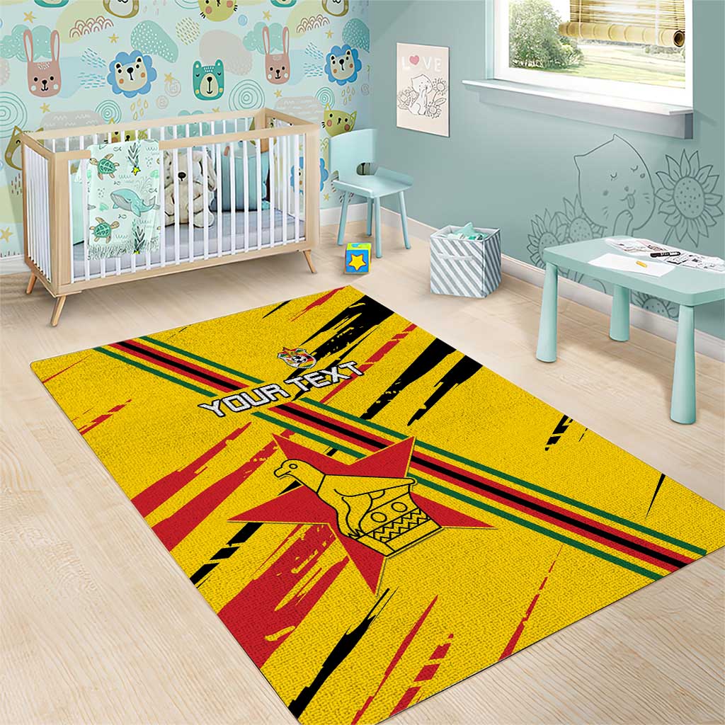 Custom Zimbabwe Football Area Rug Grunge Style LT15