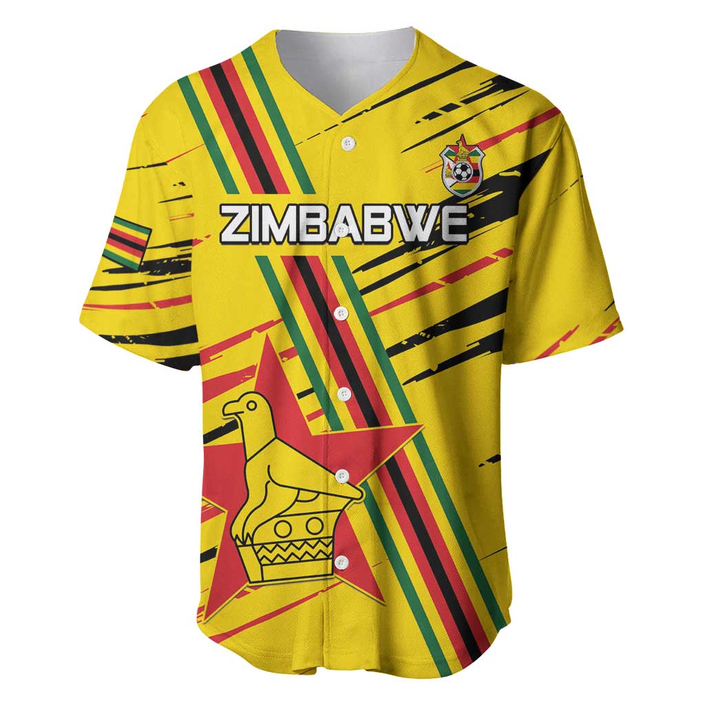 Custom Zimbabwe Football Baseball Jersey Grunge Style LT15