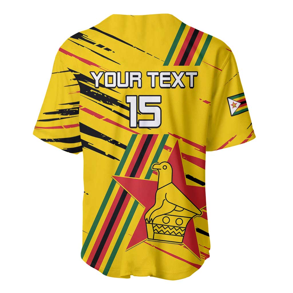 Custom Zimbabwe Football Baseball Jersey Grunge Style LT15