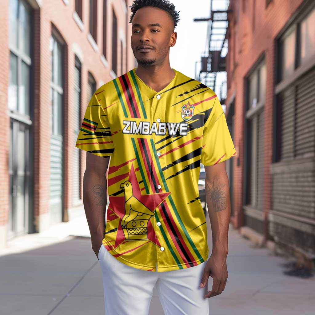 Custom Zimbabwe Football Baseball Jersey Grunge Style LT15