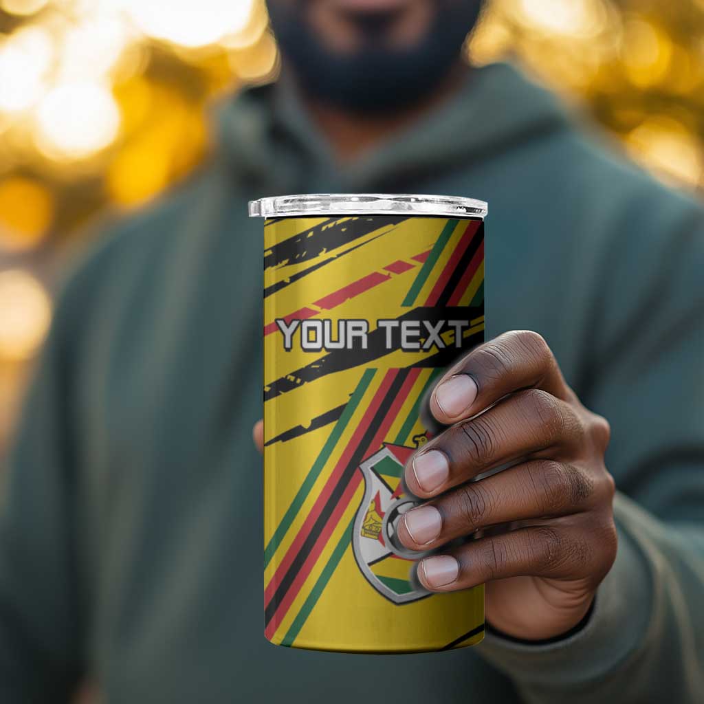 Custom Zimbabwe Football 4 in 1 Can Cooler Tumbler Grunge Style LT15