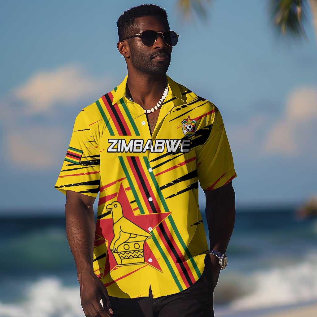 Custom Zimbabwe Football Hawaiian Shirt Grunge Style LT15