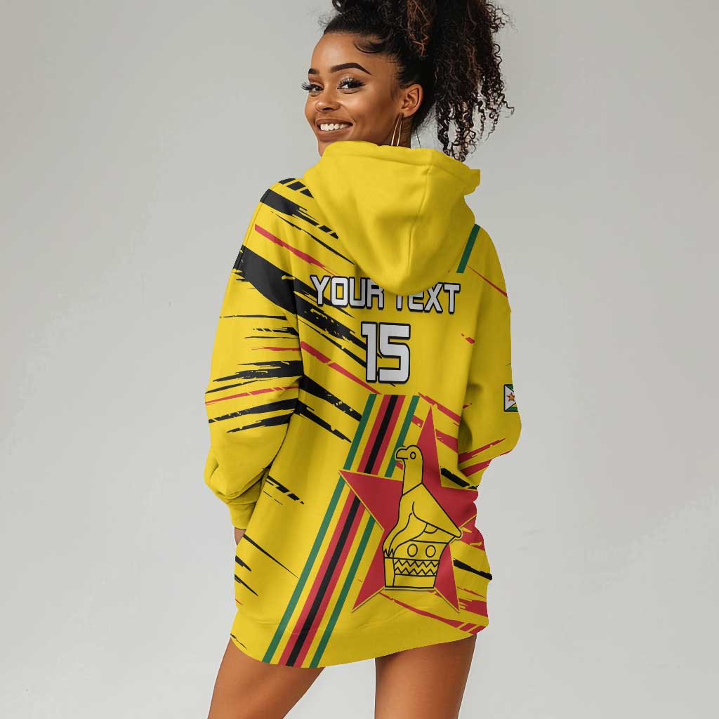 Custom Zimbabwe Football Hoodie Dress Grunge Style LT15