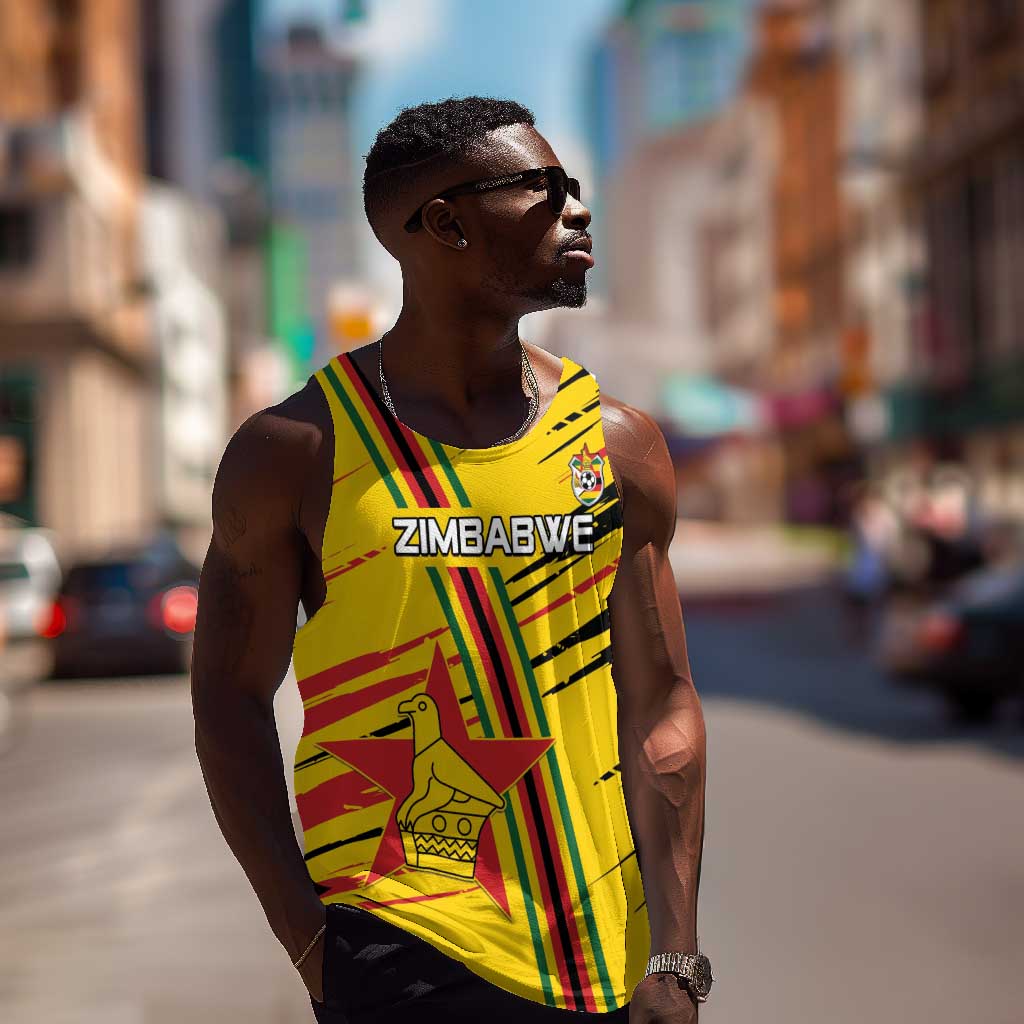 Custom Zimbabwe Football Men Tank Top Grunge Style LT15