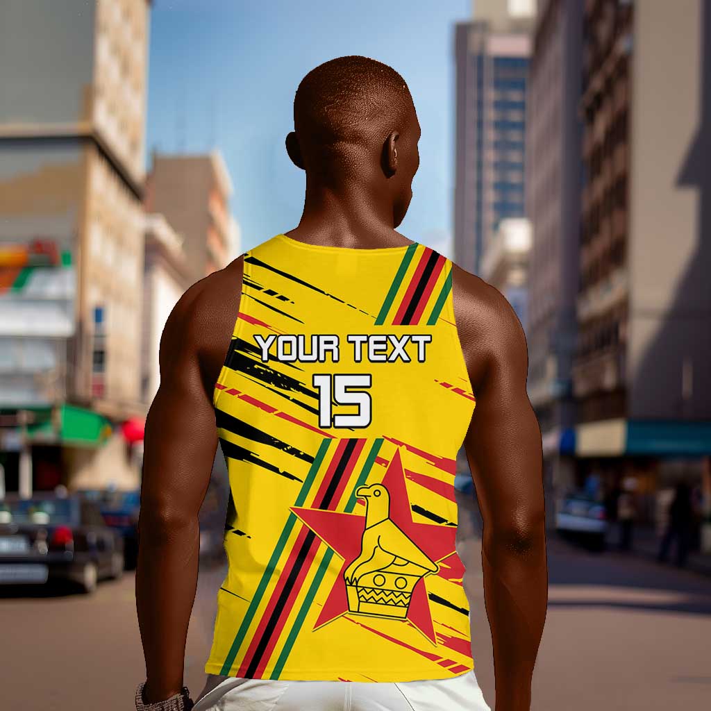 Custom Zimbabwe Football Men Tank Top Grunge Style LT15