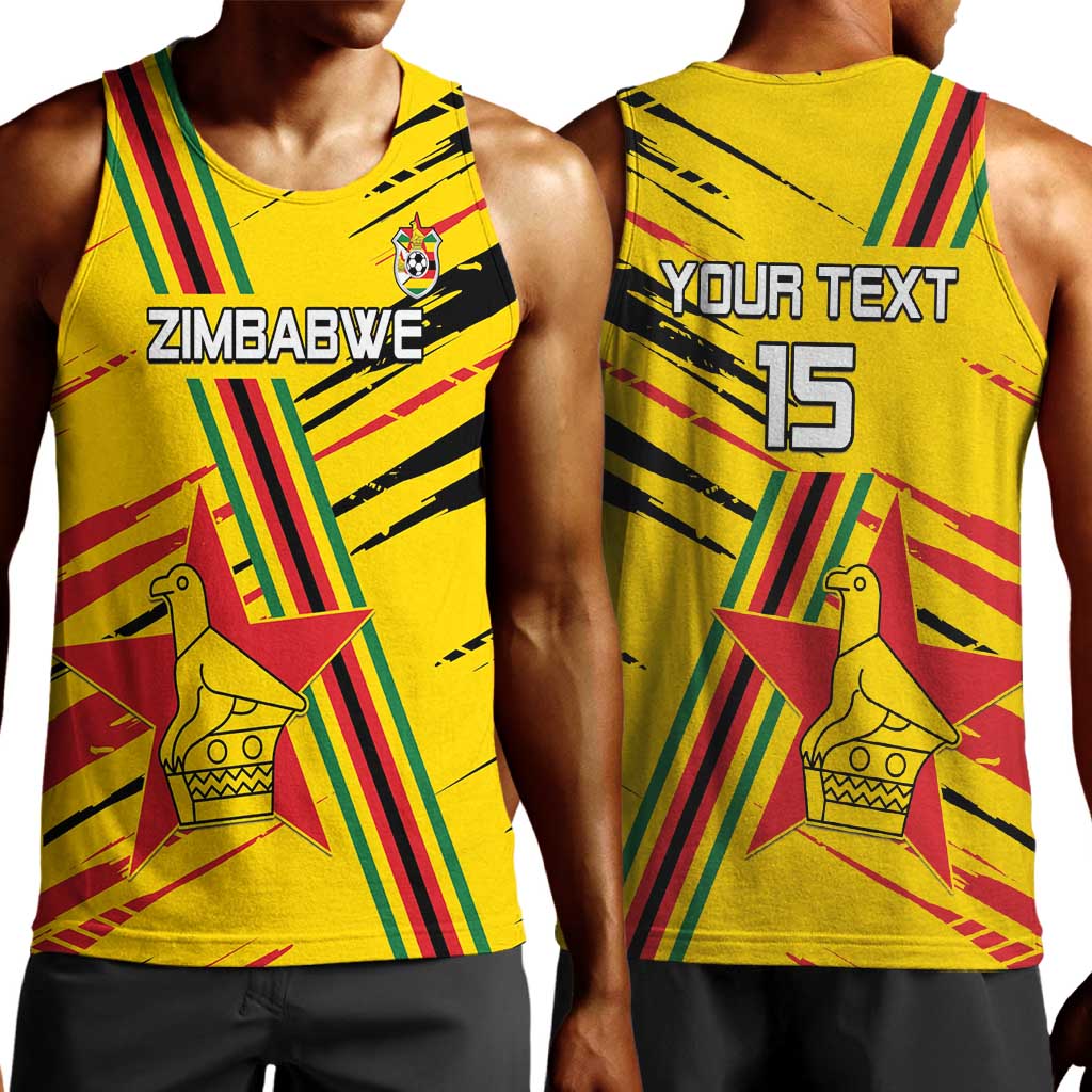 Custom Zimbabwe Football Men Tank Top Grunge Style LT15
