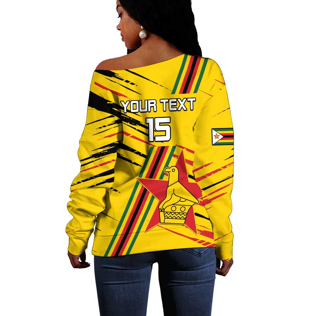 Custom Zimbabwe Football Off Shoulder Sweater Grunge Style LT15
