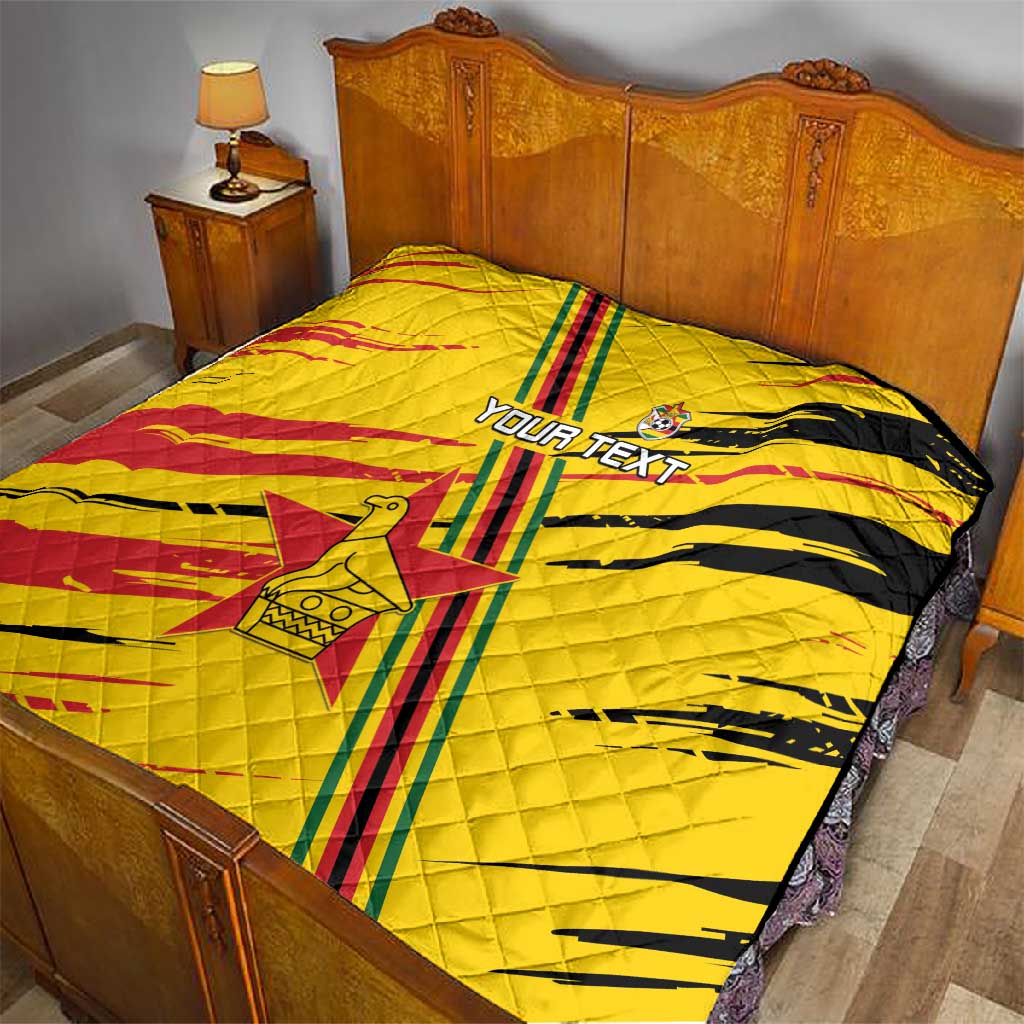 Custom Zimbabwe Football Quilt Grunge Style LT15