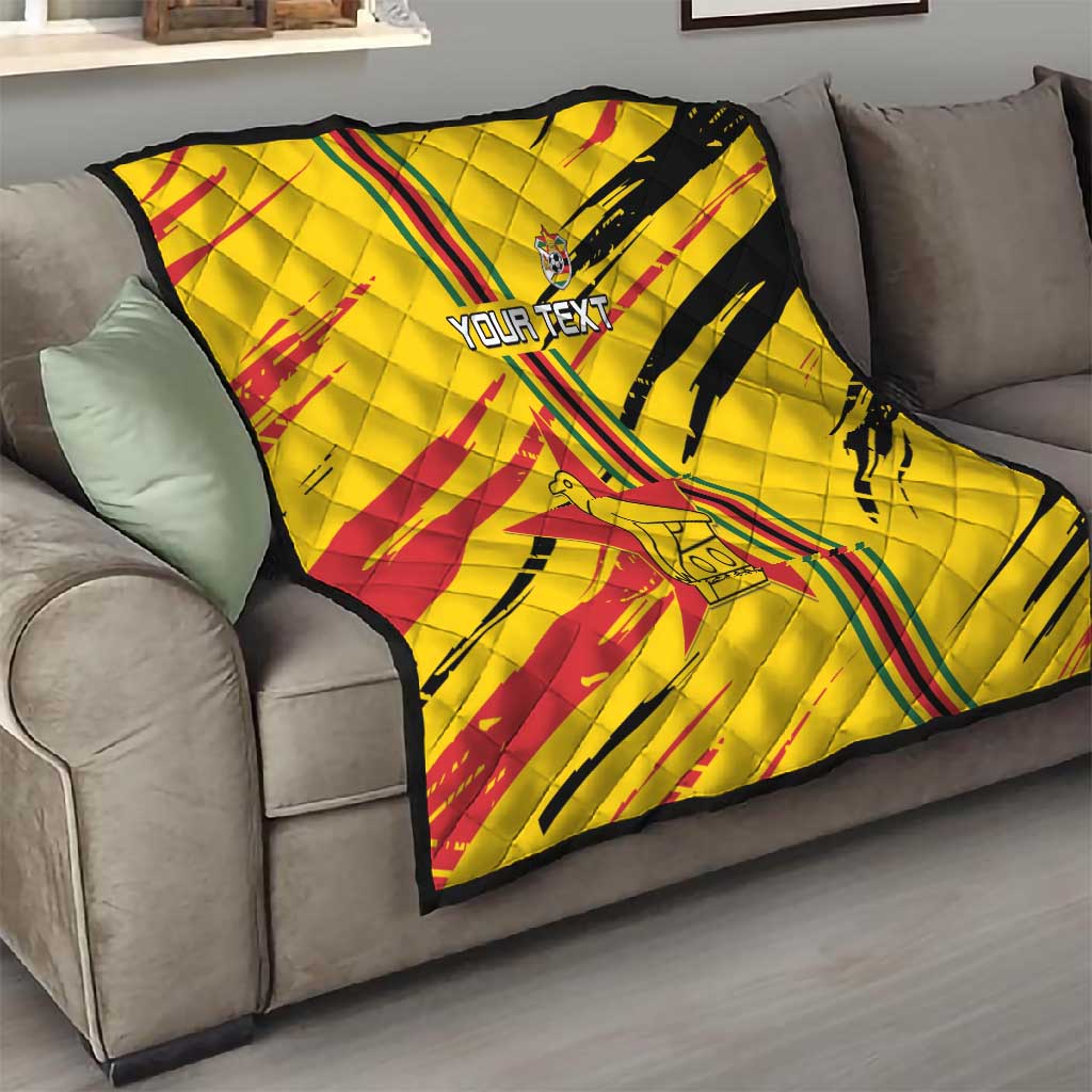 Custom Zimbabwe Football Quilt Grunge Style LT15