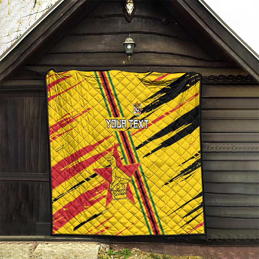 Custom Zimbabwe Football Quilt Grunge Style LT15