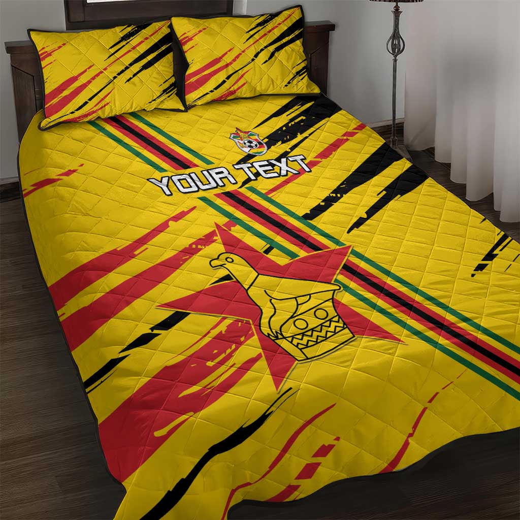 Custom Zimbabwe Football Quilt Bed Set Grunge Style LT15