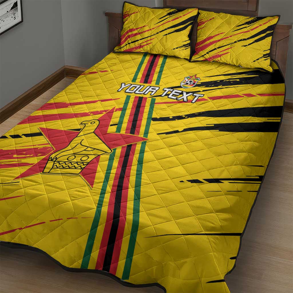 Custom Zimbabwe Football Quilt Bed Set Grunge Style LT15