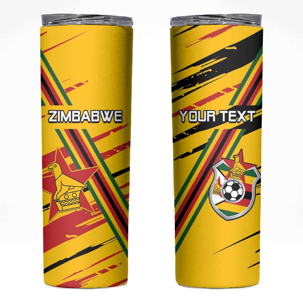 Custom Zimbabwe Football Skinny Tumbler Grunge Style LT15