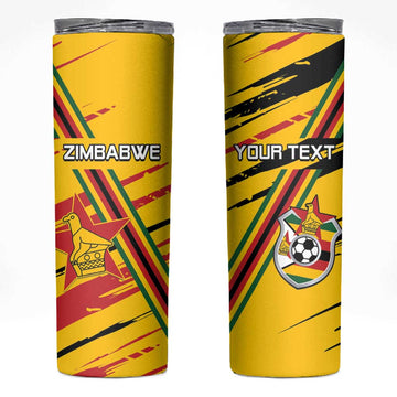 Custom Zimbabwe Football Skinny Tumbler Grunge Style LT15