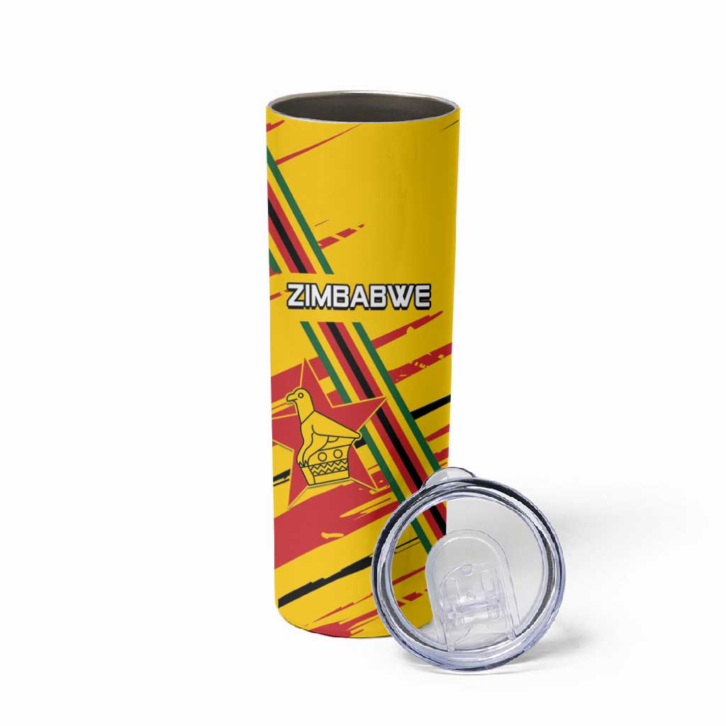 Custom Zimbabwe Football Skinny Tumbler Grunge Style LT15
