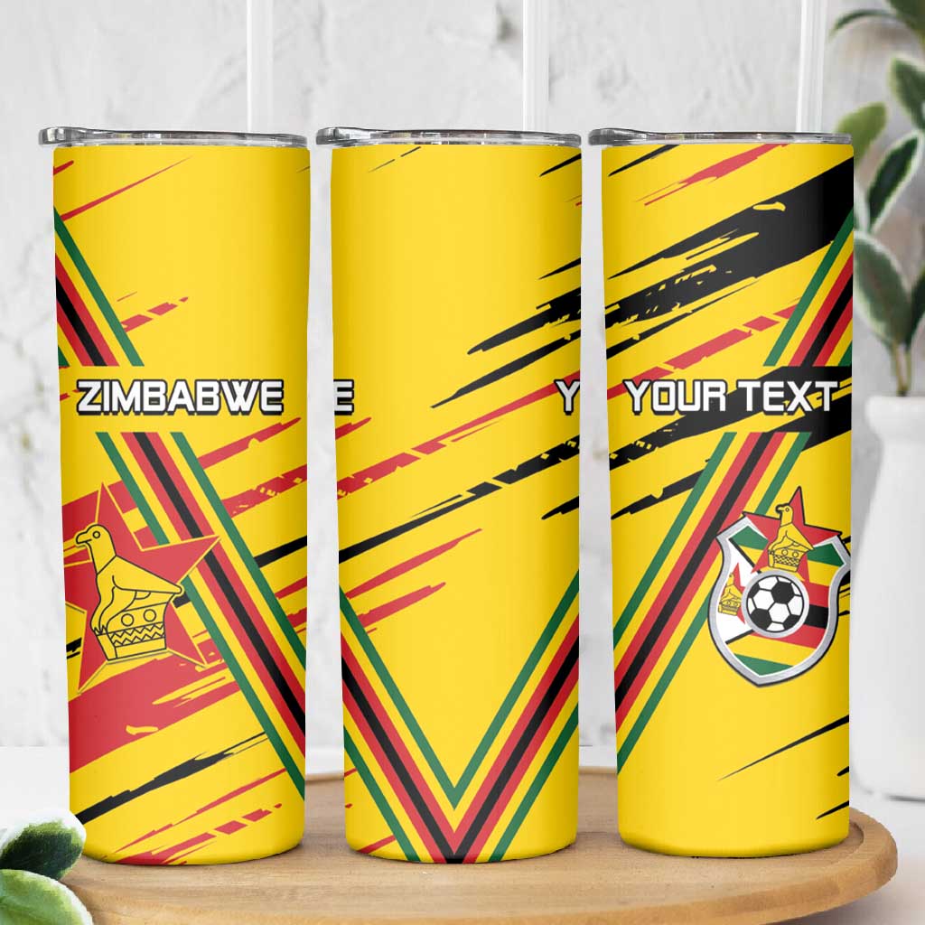 Custom Zimbabwe Football Skinny Tumbler Grunge Style LT15