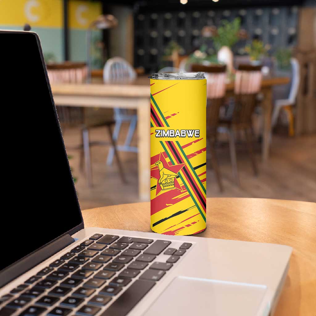 Custom Zimbabwe Football Skinny Tumbler Grunge Style LT15