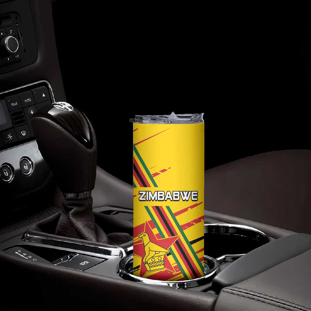 Custom Zimbabwe Football Skinny Tumbler Grunge Style LT15