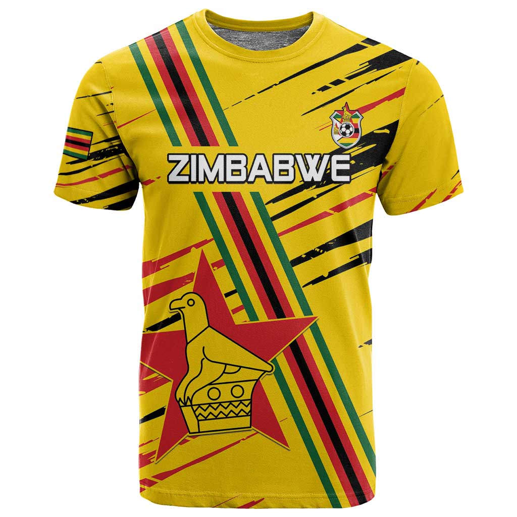 Custom Zimbabwe Football T shirt Grunge Style LT15