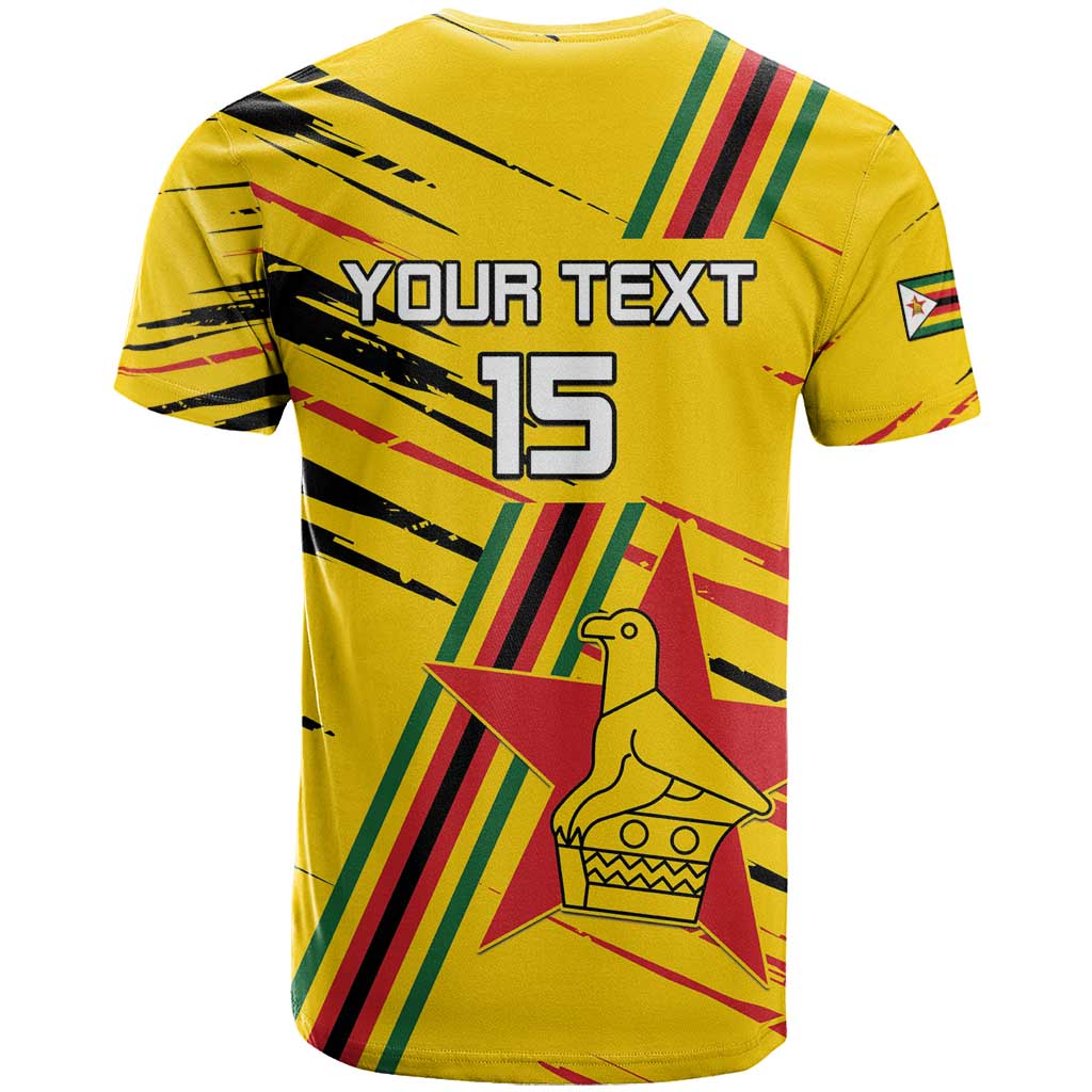 Custom Zimbabwe Football T shirt Grunge Style LT15